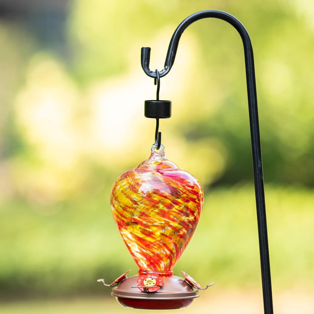 Hummingbird Feeders for Outdoors Hanging, Blown Glass Hummingbird Feeder, Hummingbird Gifts for Mom, Garden Backyard Decor for Outside, Unique Gifts Idea for Women, 34OZ, Daylight