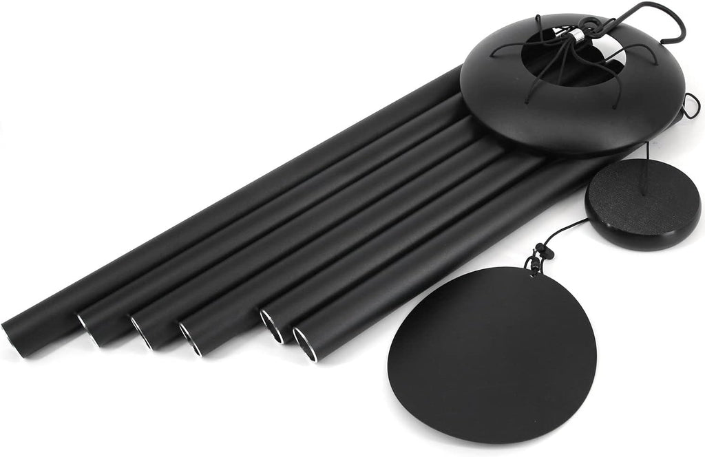 45 in Memorial Wind Chimes Large with 6 Heavy Tubes, Large Deep Tone Wind Chimes Outdoor for Garden Hanging Décor,Sympathy Gifts. Black