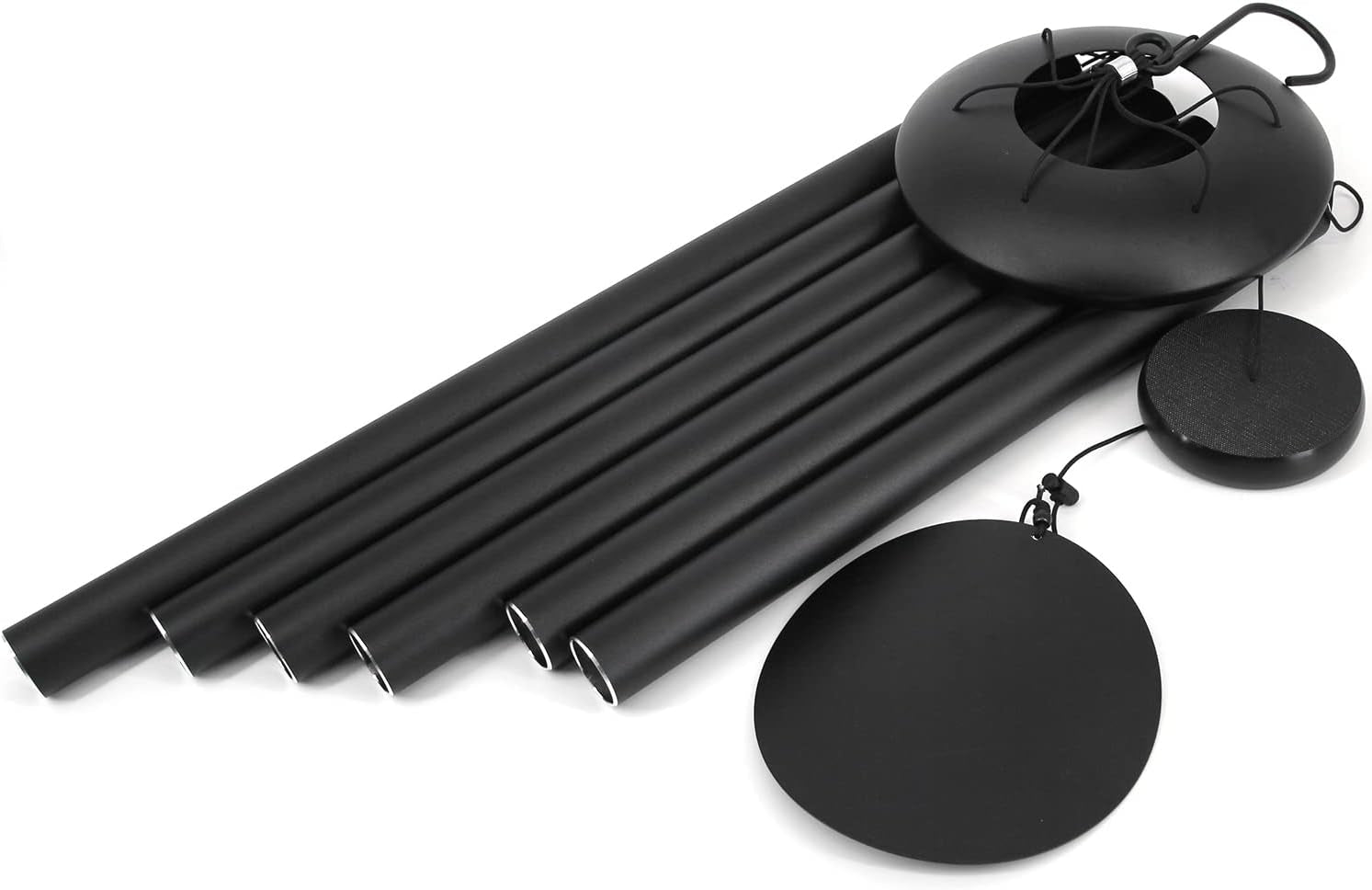 45 in Memorial Wind Chimes Large with 6 Heavy Tubes, Large Deep Tone Wind Chimes Outdoor for Garden Hanging Décor,Sympathy Gifts. Black