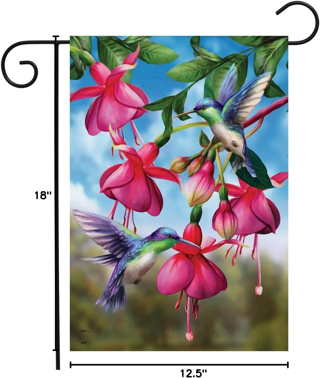 Flight of the Hummingbirds Garden Flag