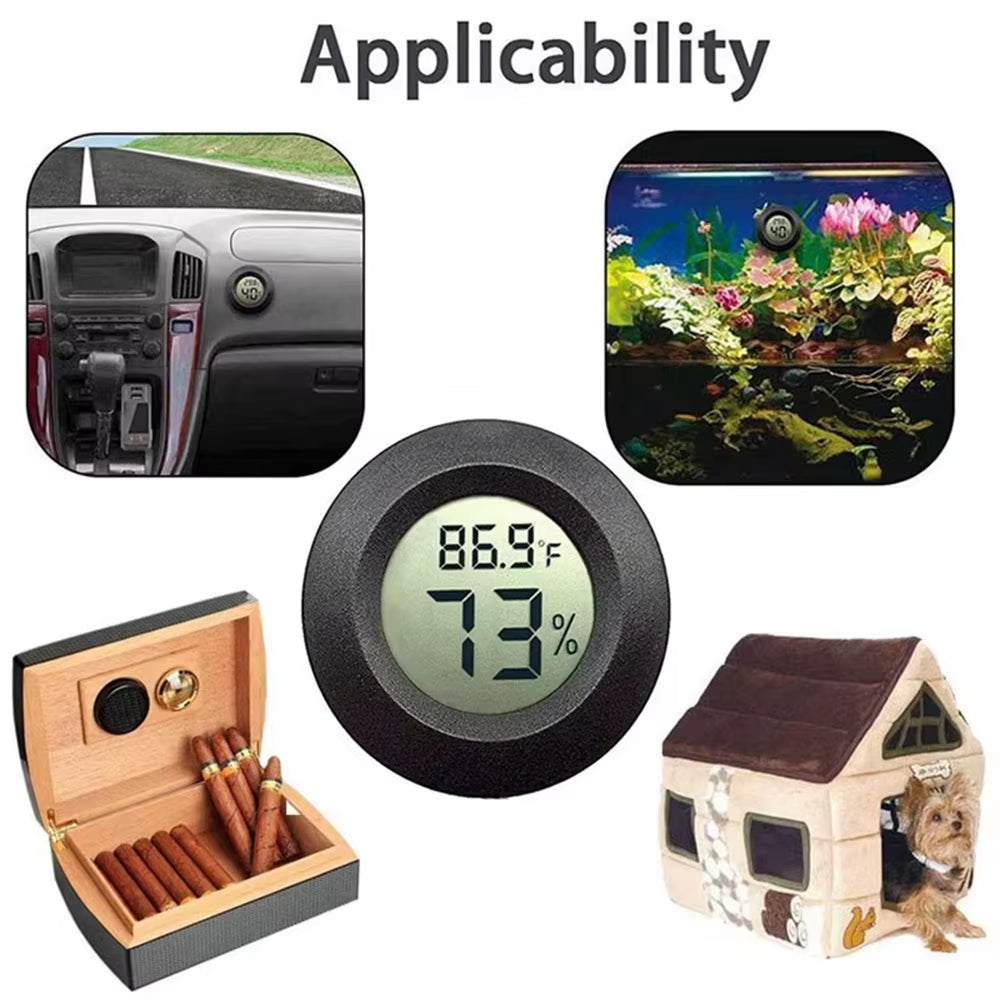 2/4 Pcs Mini Hygrometer Thermometer Fahrenheit or Celsius Meter Digital LCD Monitor Indoor Room round Humidity Temperature Gauge