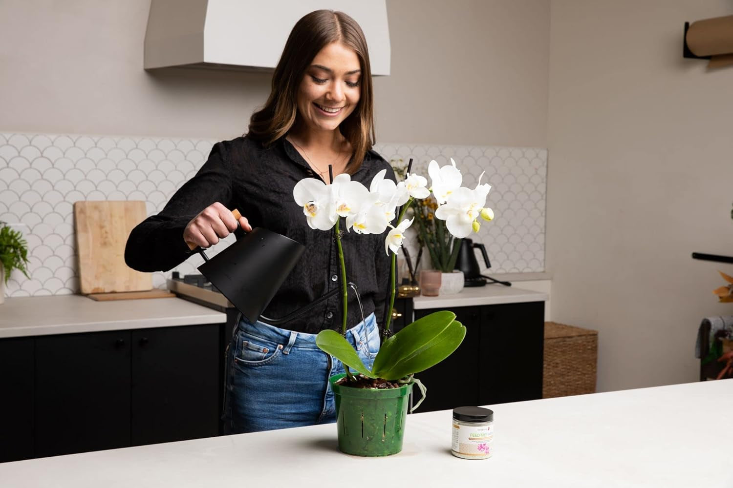 Deluxe Orchid Starter Kit - Orchid Bark - (Includes All Purpose Orchid Potting Mix, Orchid Fertilizer, plus a 5 Inch Orchid Pot, Flower Clip, and Plant Label)