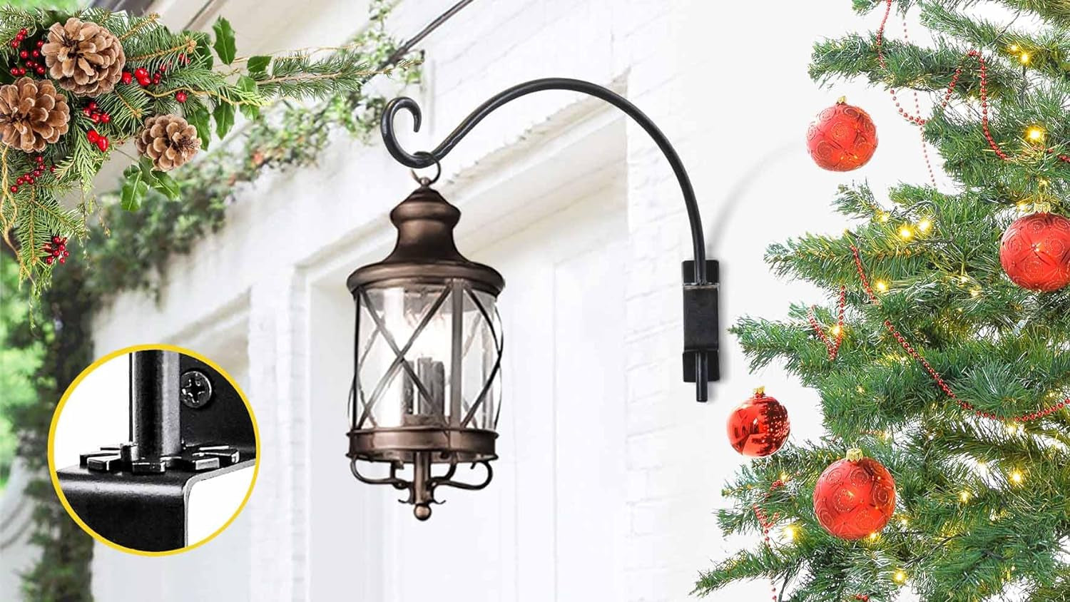 Bird Feeder Hangers Outdoor: 16-Inch Swivel Hanging Plant Bracket for Wall Mount - Swivel Plant Hook for Flower Basket