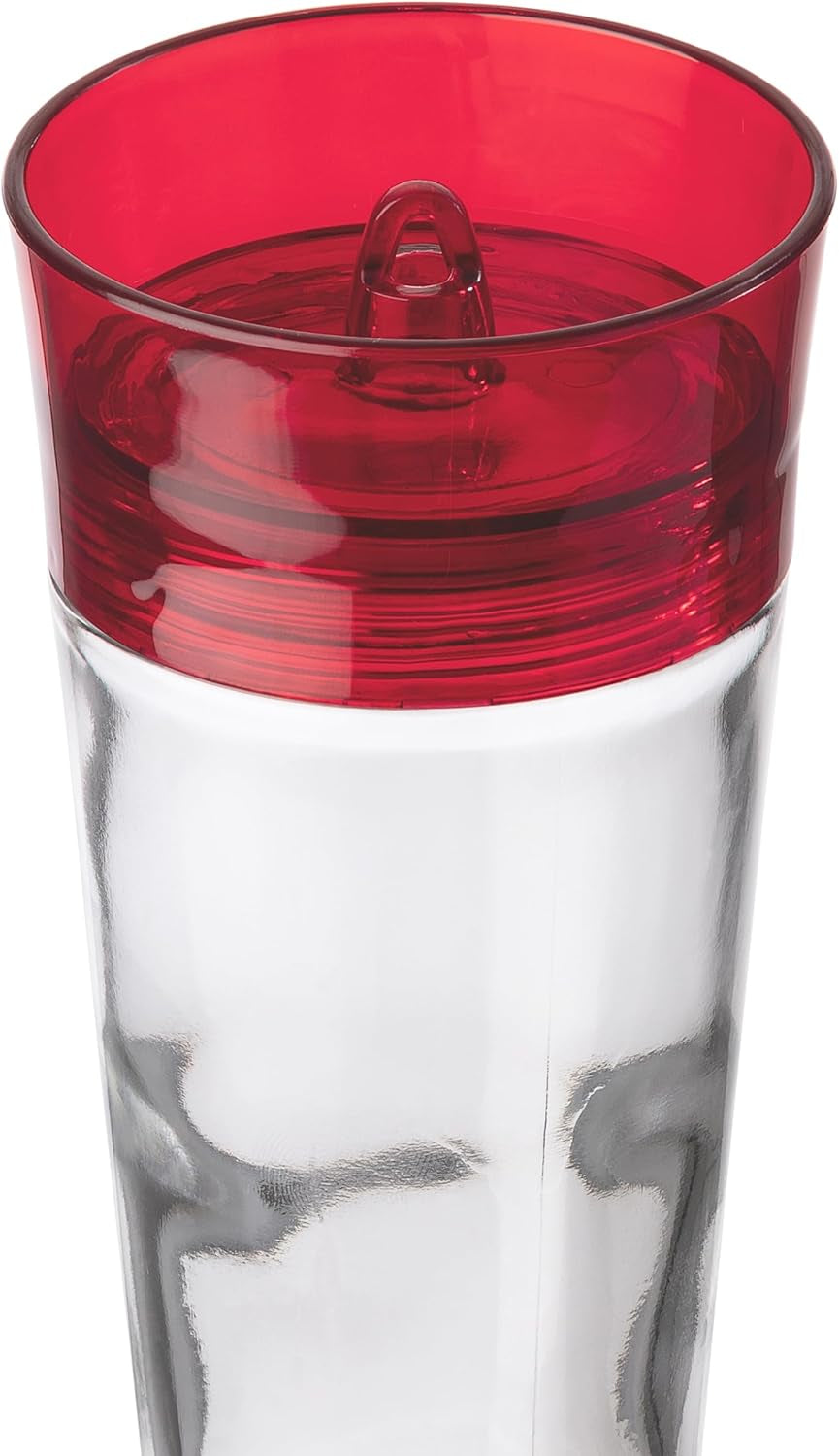 Bird Health+ Ruby Hummingbird Feeder, Glass Hummingbird Feeders for Outdoors, 4 Feeding Stations, 10 Ounces, Ruby Red