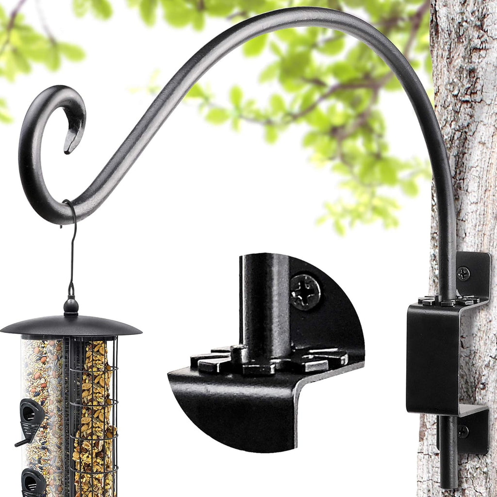 Bird Feeder Hangers Outdoor: 16-Inch Swivel Hanging Plant Bracket for Wall Mount - Swivel Plant Hook for Flower Basket