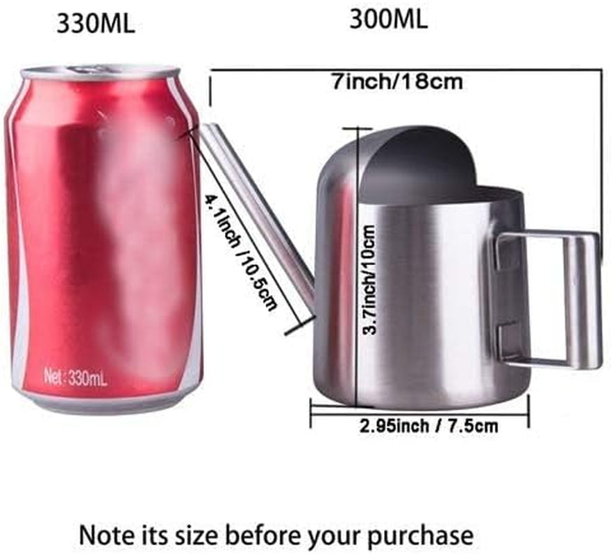 Tiny Watering Can for Indoor Plants Bonsai Tree Stainless Steel Small Watering Can Succulents, 11Oz/300Ml