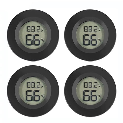 2/4 Pcs Mini Hygrometer Thermometer Fahrenheit or Celsius Meter Digital LCD Monitor Indoor Room round Humidity Temperature Gauge