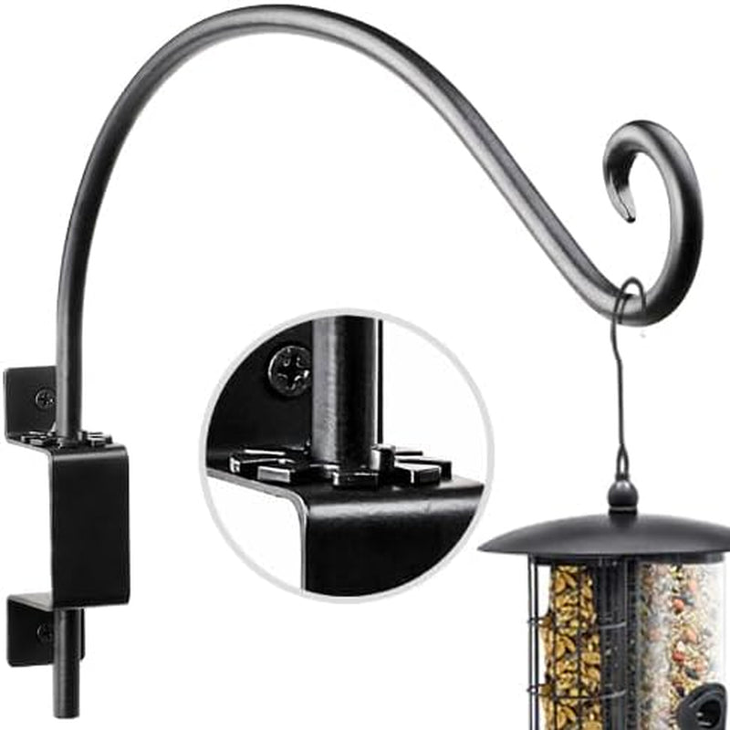 Bird Feeder Hangers Outdoor: 16-Inch Swivel Hanging Plant Bracket for Wall Mount - Swivel Plant Hook for Flower Basket