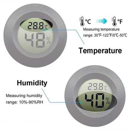 2/4 Pcs Mini Hygrometer Thermometer Fahrenheit or Celsius Meter Digital LCD Monitor Indoor Room round Humidity Temperature Gauge