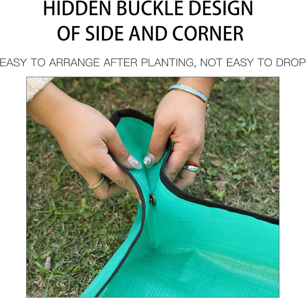 PE Houseplants Repotting Mat, Waterproof Indoor Plant Potting Tray, Foldable Bonsai Repotting Pad, Garden Soil Mess Workspace Tarp for Succulent, Cactus, Aloe Vers, Pothos, 39.4X 39.4