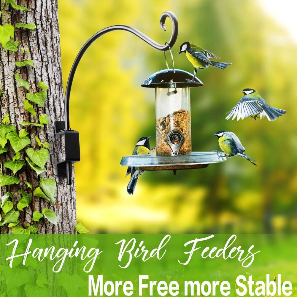 Bird Feeder Hangers Outdoor: 16-Inch Swivel Hanging Plant Bracket for Wall Mount - Swivel Plant Hook for Flower Basket