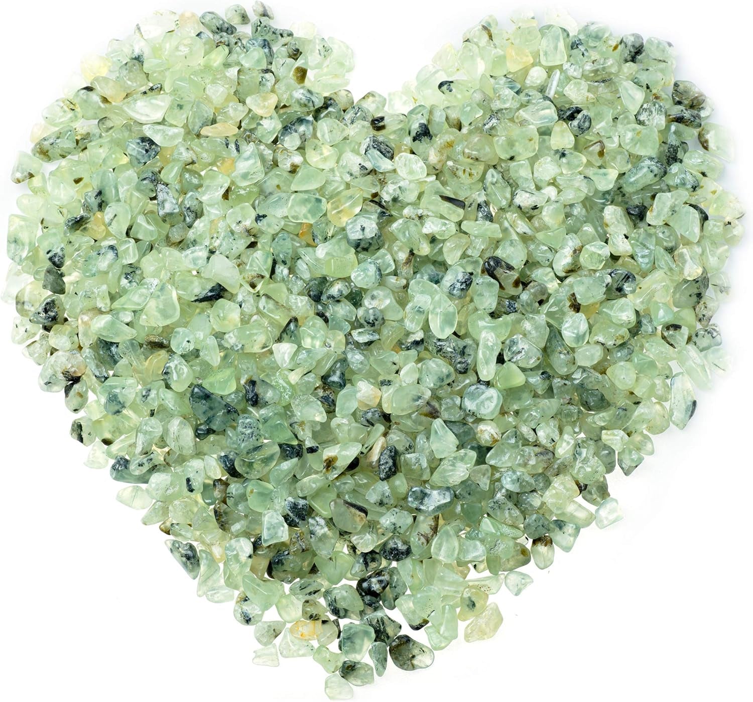 1LB Prehnite Tumbled Chips Crushed Crystal Quartz Irregular Shaped Stones for Home Decorative Stones Vases Plants Succulents Cactus(About 450 Gram)