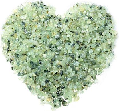 1LB Prehnite Tumbled Chips Crushed Crystal Quartz Irregular Shaped Stones for Home Decorative Stones Vases Plants Succulents Cactus(About 450 Gram)