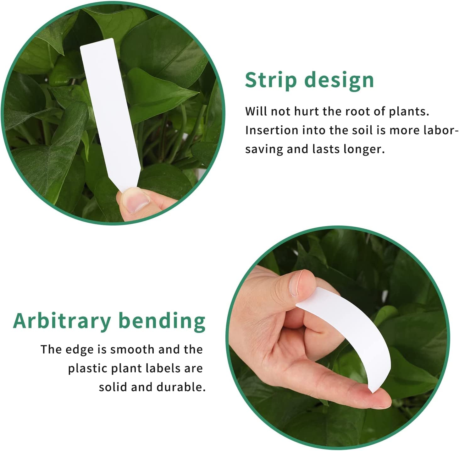 Plant Labels,Plastic Plant Labels 4 Inch,Plant Tags,100 Pcs Nursery Garden Labels Plant Markers for Outdoor Garden Waterproof,Plants Name Tags Stake Tags White with Marking Pen
