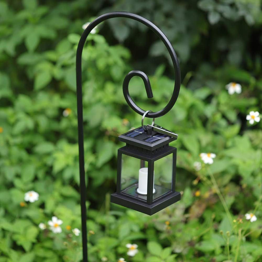 Shepherd Hook 48 Inch 5 Pack One Piece Structure No Assembly Required 2/5 Inch Heavy Duty Solid Metal Shepards for Garden Outdoor Plants Lantern Mason Jar Wind Chimes Wedding Small SH48