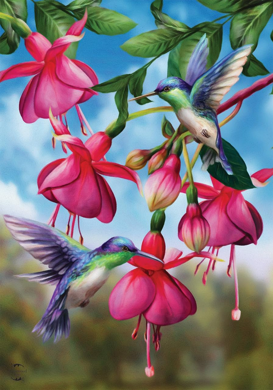 Flight of the Hummingbirds Garden Flag
