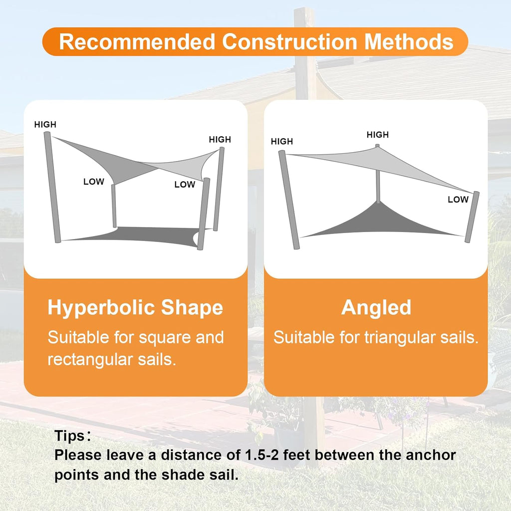 Sun Shade Sail,8'X10'White,Rectangle,Curved Edged Commercial Grade 185GSM Permeable Outdoor Shade Cloth for Deck, Backyard, Patio (Custom Sizes Made)