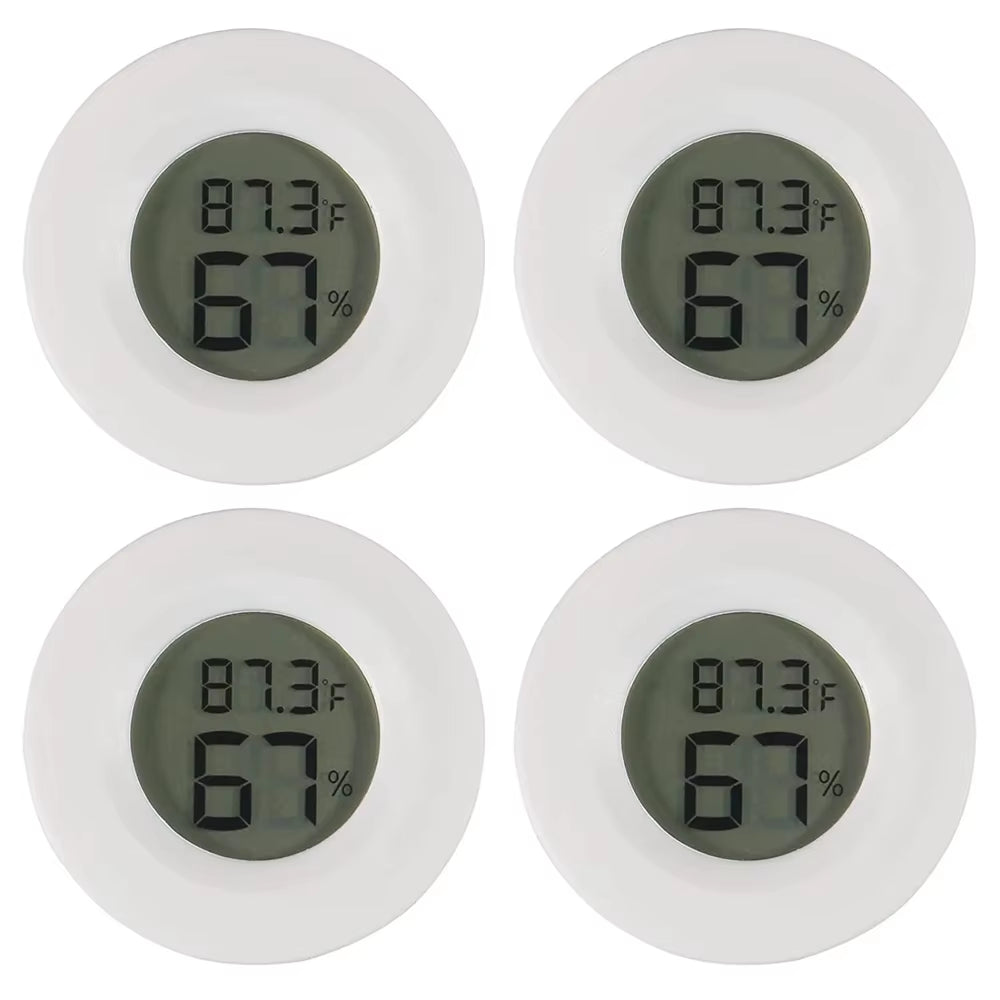 2/4 Pcs Mini Hygrometer Thermometer Fahrenheit or Celsius Meter Digital LCD Monitor Indoor Room round Humidity Temperature Gauge